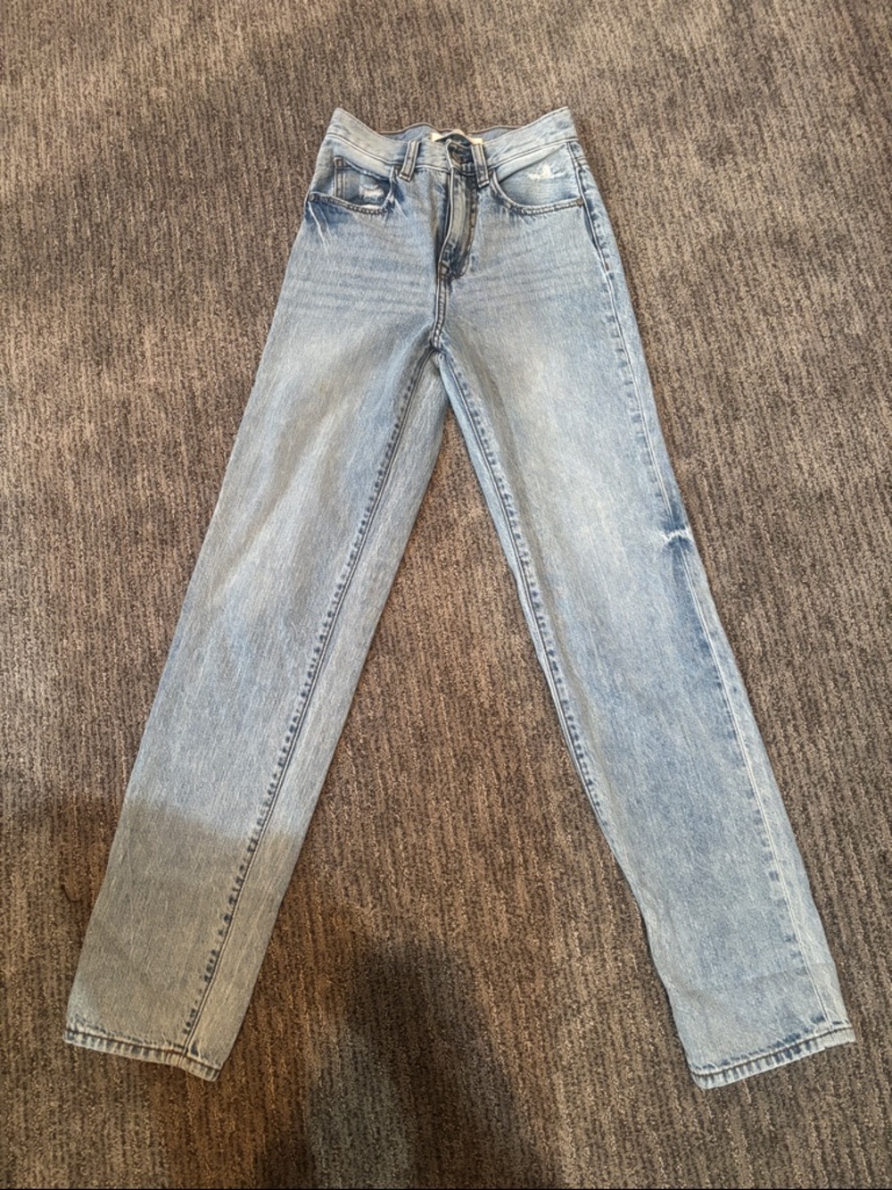 Women’s Light Blue Straight-Leg Jeans — High-Rise Casual Fit